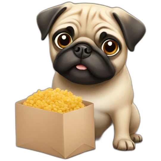 Pug delivering food  emoji