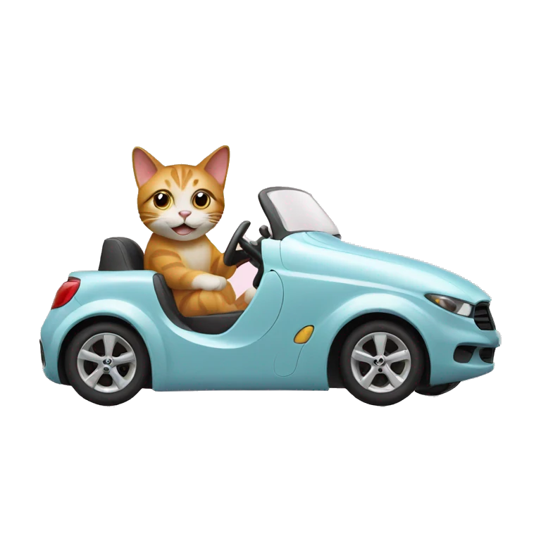 Cat driving a car emoji