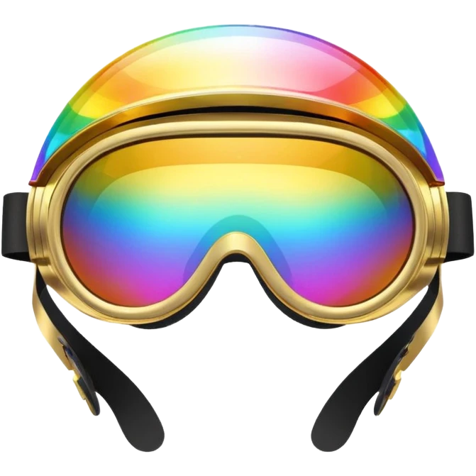 gold simulation rainbow visor goggles emoji