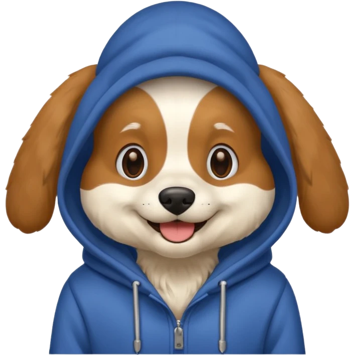 Dog wearing a hoodie emoji