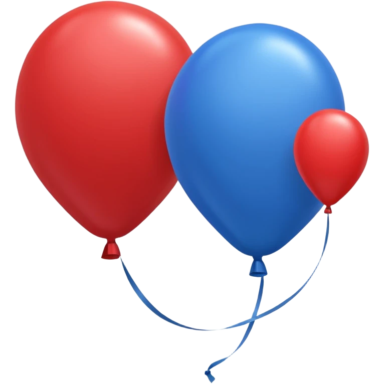 One red balloon and one blue balloon tied together  emoji