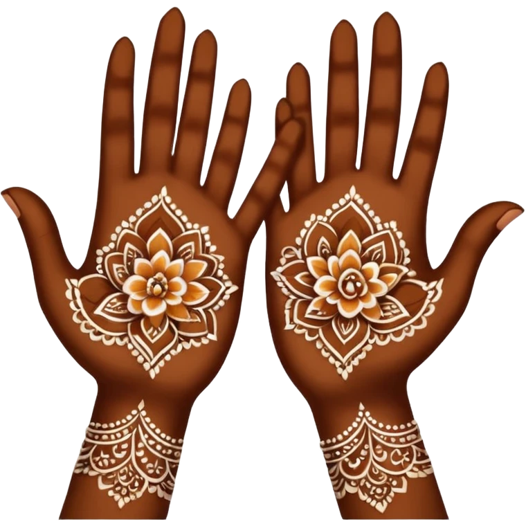 2 hands with mehendi emoji