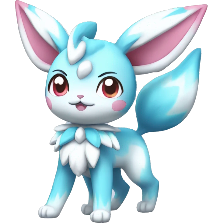 Kawaii Sylveon-Glaceon Full Body emoji
