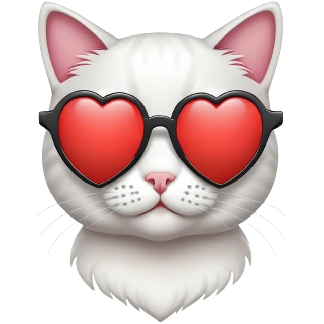 Black and white cat with heart sunglasses  emoji