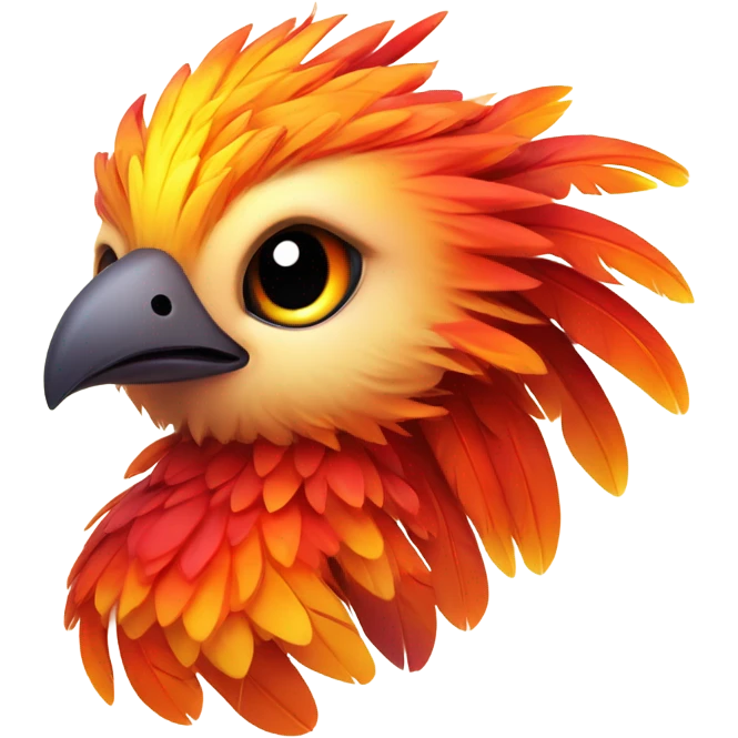 Cute phoenix on fire emoji