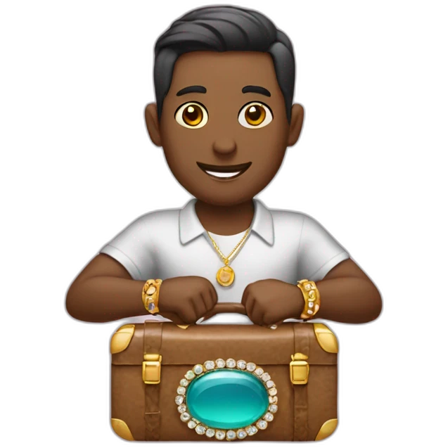 Maletín con joyas emoji