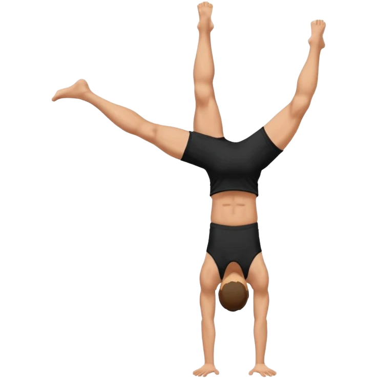 black shorts and tank tops white man handstand emoji