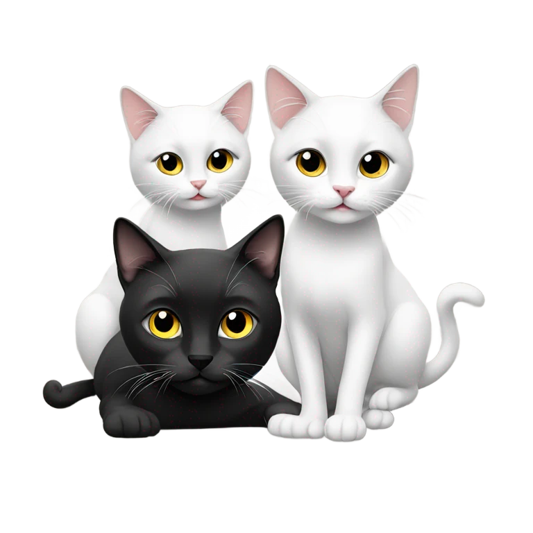 Two black and white cats emoji