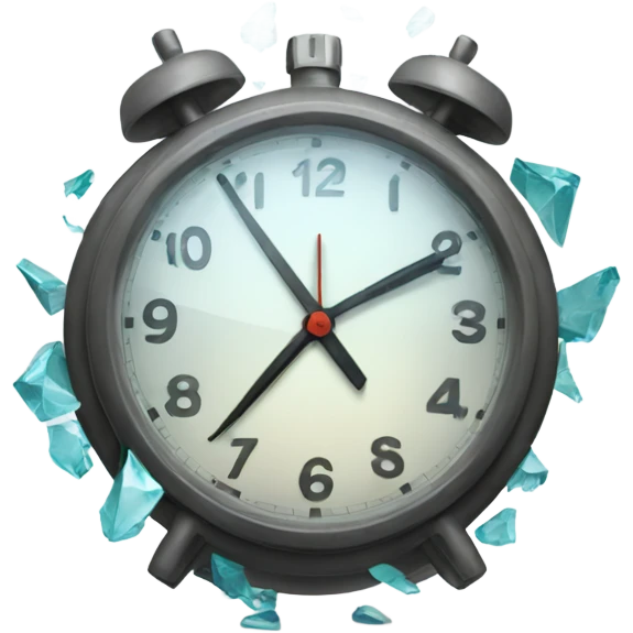 clock with broken glass screen  emoji