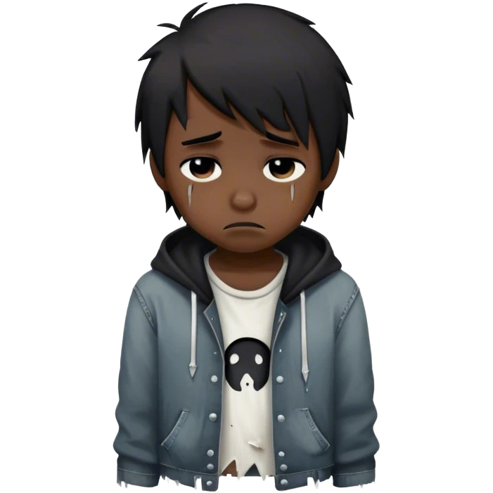 homeless man heart crying shitting sad emo baka boy heartbroken emoji