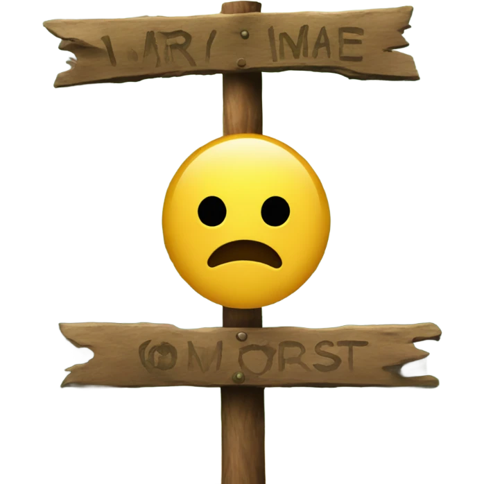 way in the forest with a sign emoji
