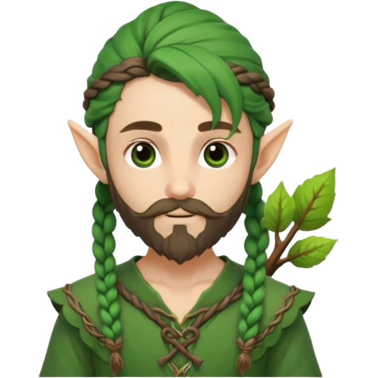 Forest elf with braided beard and bow emoji