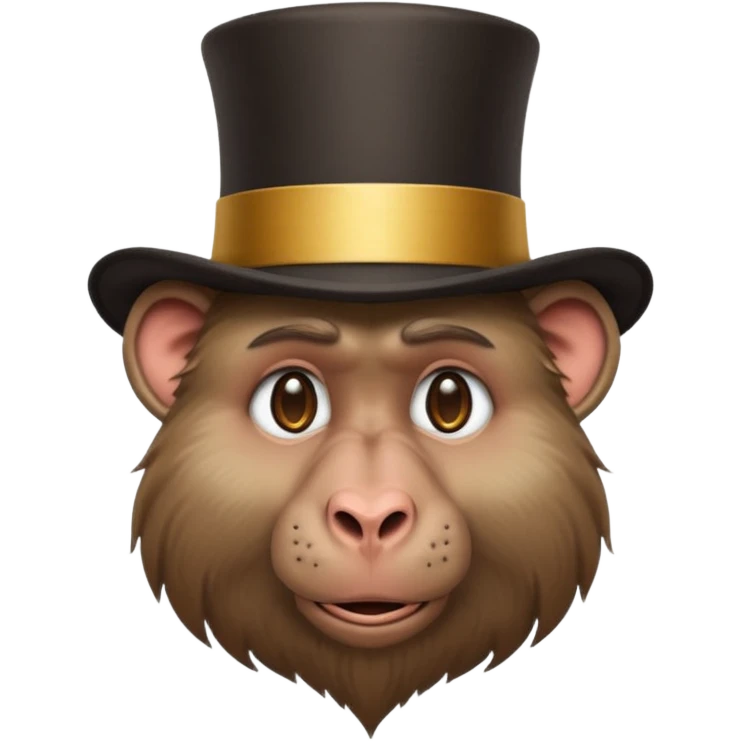 baboon with top hat  emoji