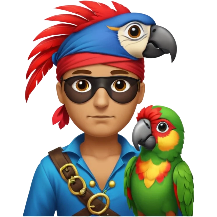 pirate and parrot emoji