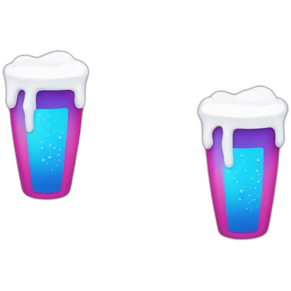 pink and blue beer emoji