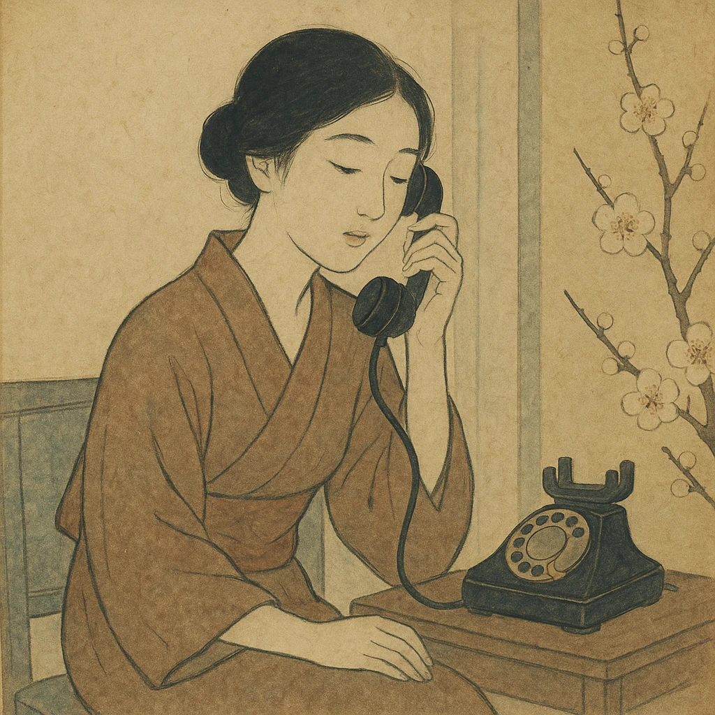 girl talking on telephone in her room emoji