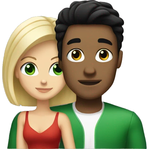 Couple he is Tunisian with black hair like Johnny Bravo and she is blonde Italian with green eyes emoji