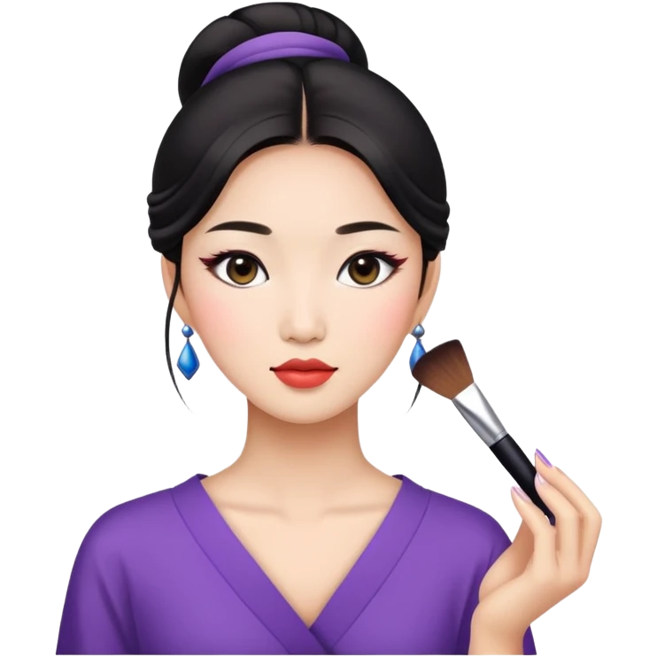 pretty asian baddie with makeup emoji