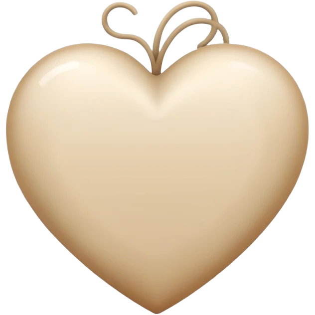 Corazón café beig y blanco  emoji