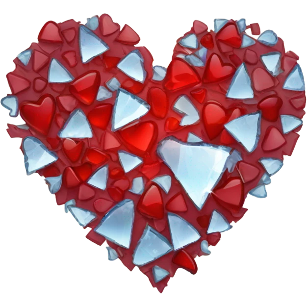 broken glass red heart full of broken glass emoji