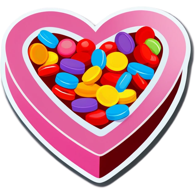 A box of candies shaped like a heart  emoji