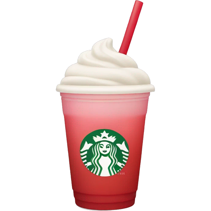 Starbucks strawberry drink with a flat id emoji