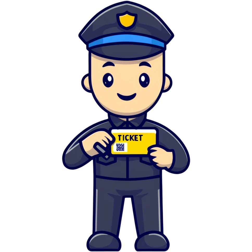 security officer holding a ticket emoji