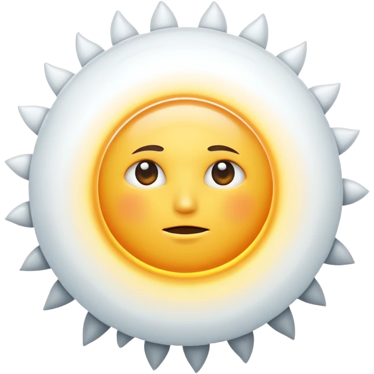 Bright white sun emoji