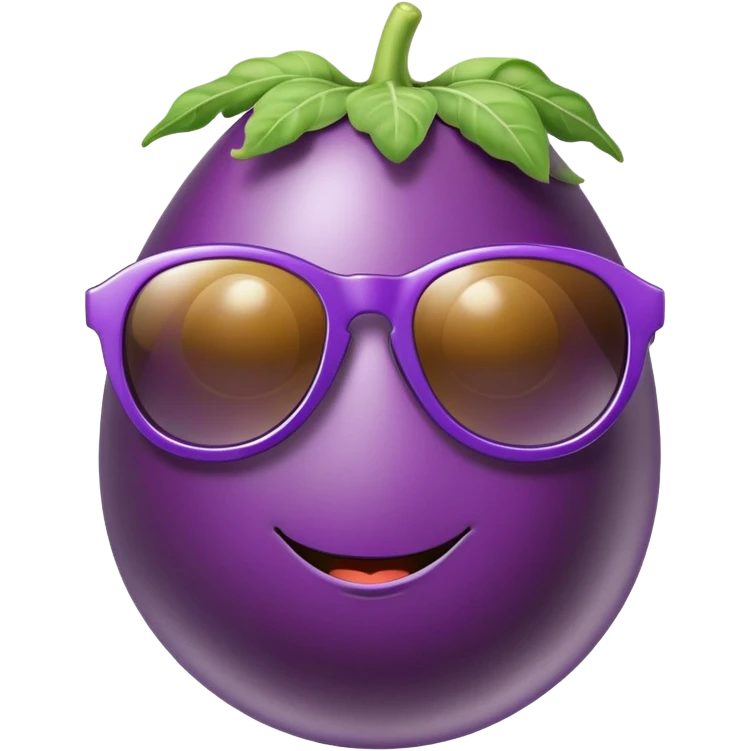Egg plant wearing sunglasses  emoji
