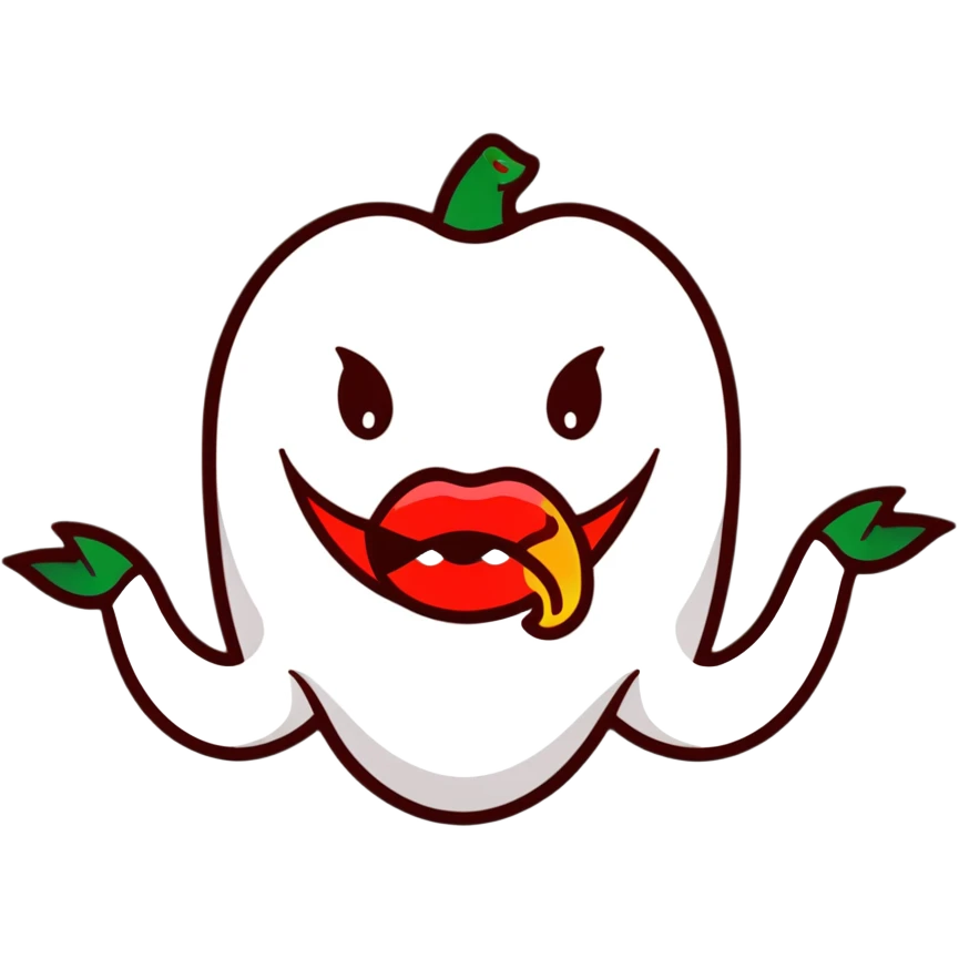 face with burning red mouth, eating hot pepper emoji