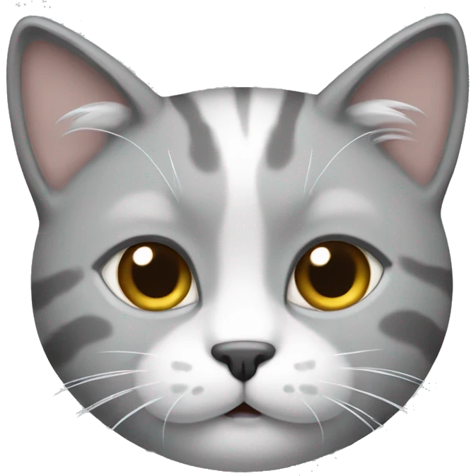Gato gris con blanco emoji