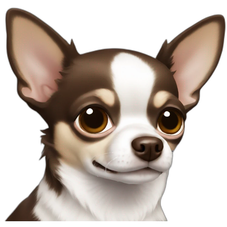 Chihuahua dark brown white emoji