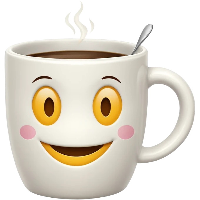 smiley coffee cup good morning emoji