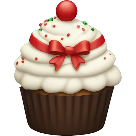 Christmas cupcake emoji