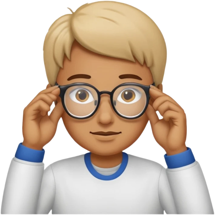 Person adjusting glasses emoji