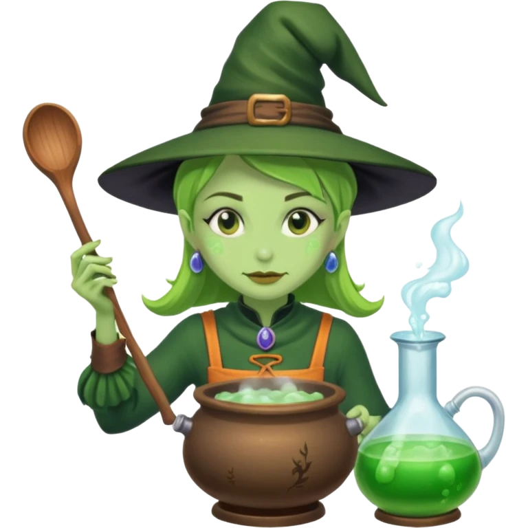 green witch cooking potion emoji