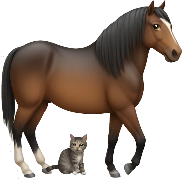 Horse with cat on its back emoji