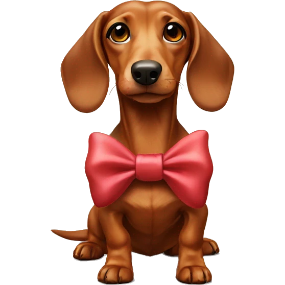 Dachshung with bow emoji
