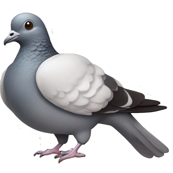 Pigeon with cheesecake emoji