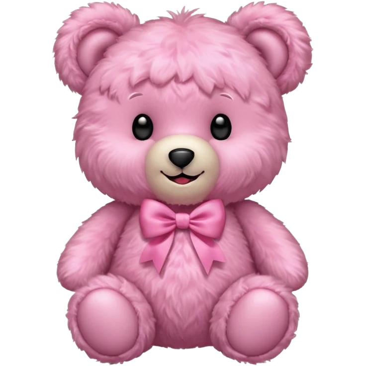 Aesthetic pink teddy with bow emoji