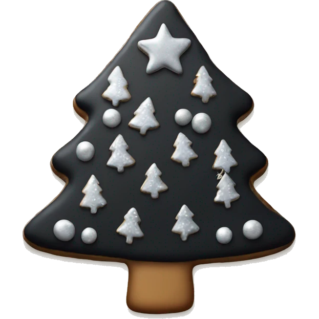 Black and silver Christmas tree cookie  emoji