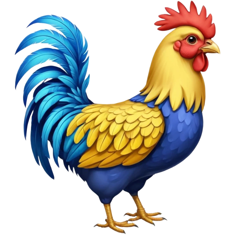 COCK BLUE AND YELLOW COLOR emoji