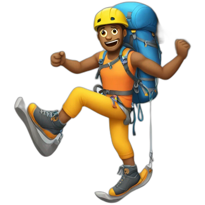 climber losing feet  emoji