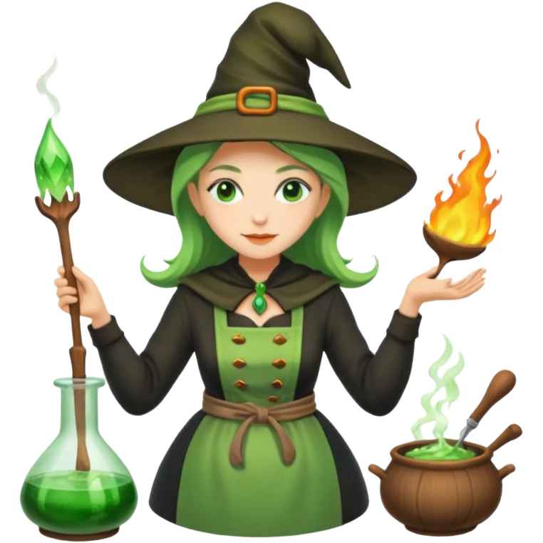 green witch cooking potion emoji