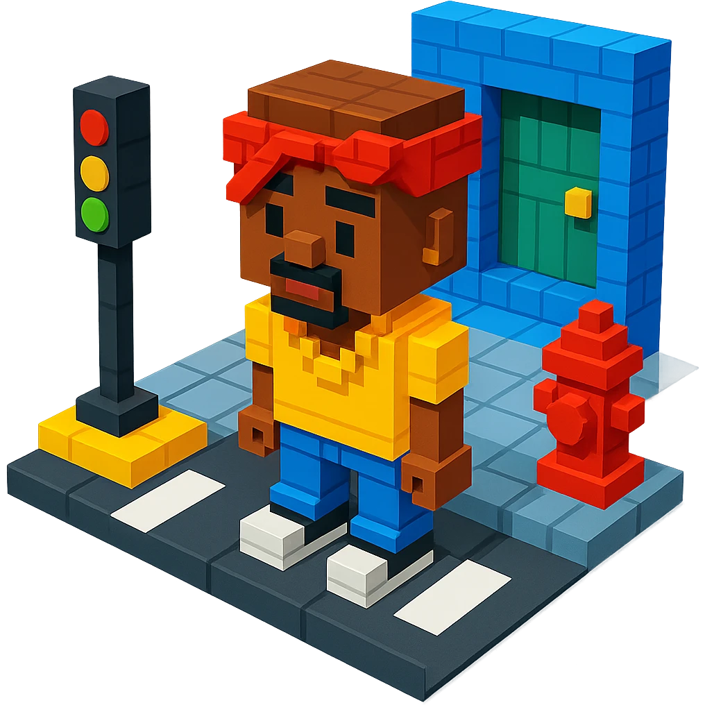 Lego version of 2Pac in a street scene emoji