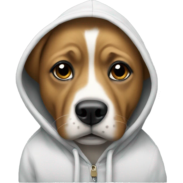 Dog wearing a hoodie emoji
