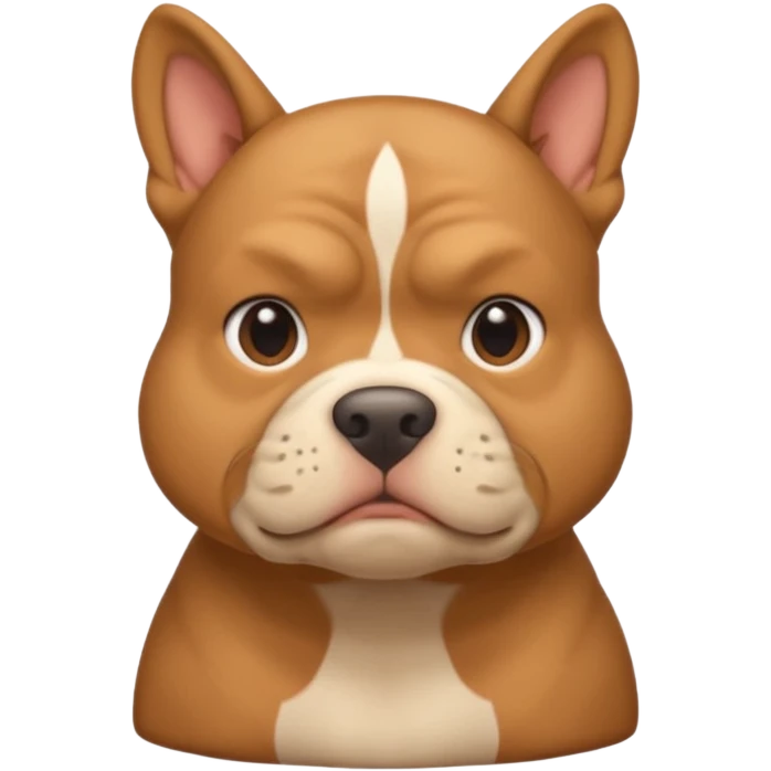 light brown pocket bully facing forwards, head and shoulders emoji