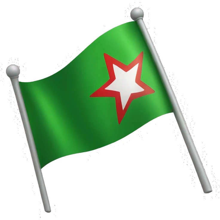 green flag with a red star in the middle emoji