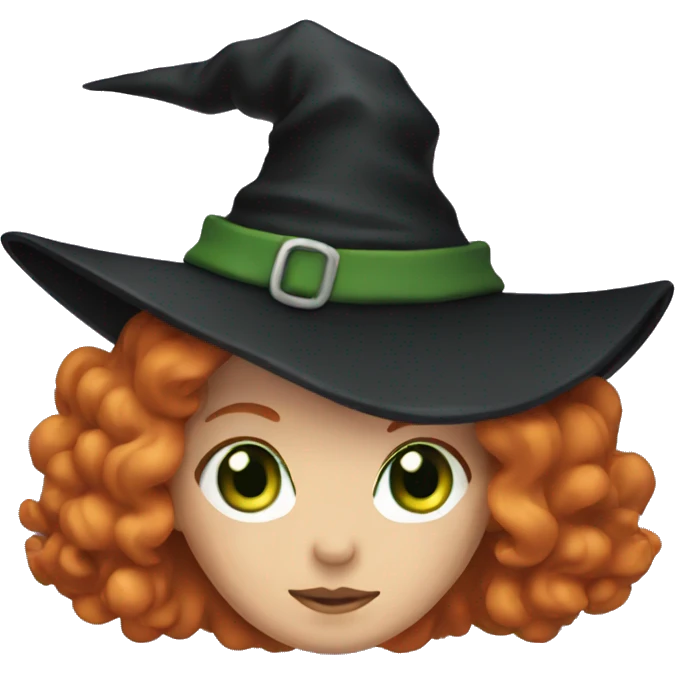 Witch with ginger hair and green eyes  emoji