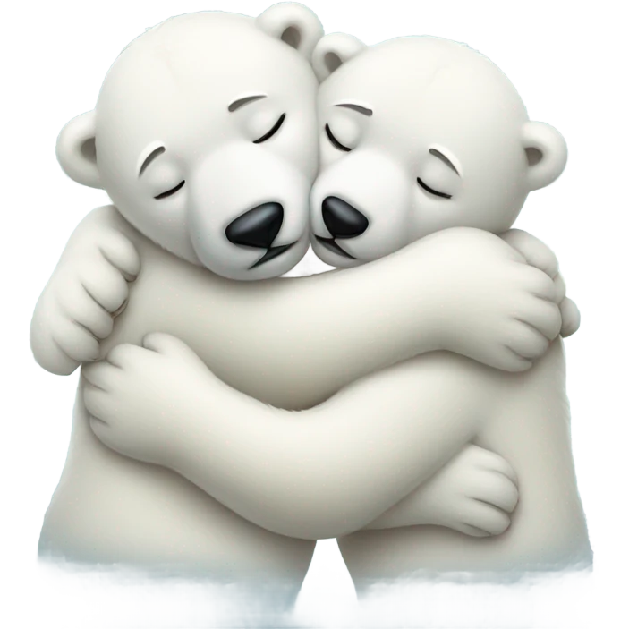 Polar bears cuddling emoji